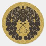 Two grapes Round Sticker for family crest