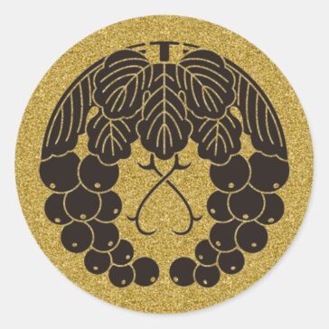 Two grapes Round Sticker for family crest