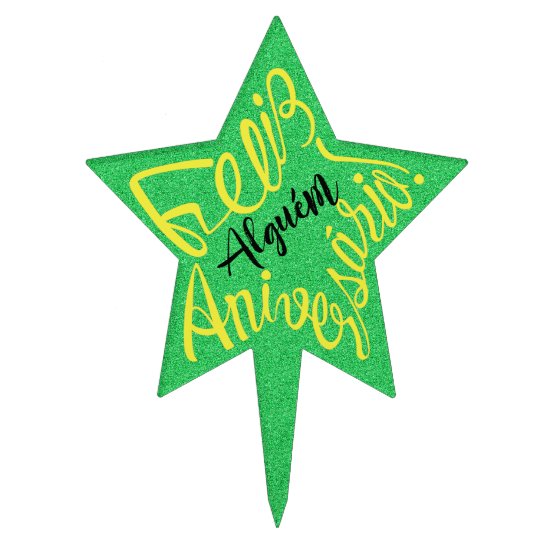 Feliz Aniversário em Alguém forma de estrela Ozdoba na tort
