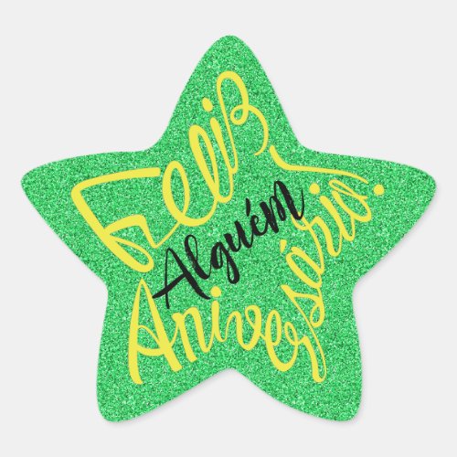 Feliz Aniversário em forma de estrela