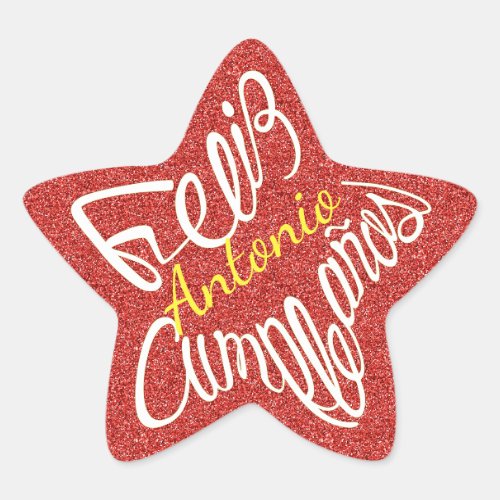 Feliz cumpleaños, Antonio con estrellas pegatina estrella