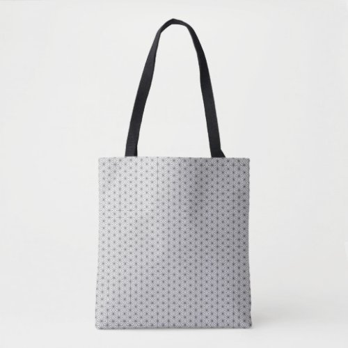 Flax leaf black line pattern traditional japanese tote bag