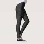 Flax leaf dashed line pattern traditional japanese leggings
