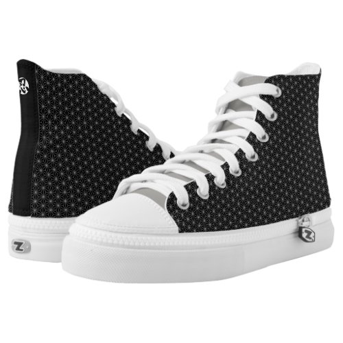 Flax leaf pattern traditional japanese desgin High Top sneakers