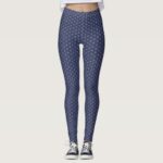 White Flax leaf pattern traditional japanese desgin leggings