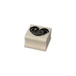 heart shape Love in kanji Rubber Stamp