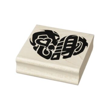 Heart shaped thank you so much in kanji rubber stamp ハート型感謝スタンプ