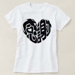Heart shaped thank you so much in Kanji ハート型感謝 T-Shirt