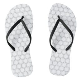 Hexagonal japanese traditional pattern black line flip flops 亀甲模様ビーチサンダル