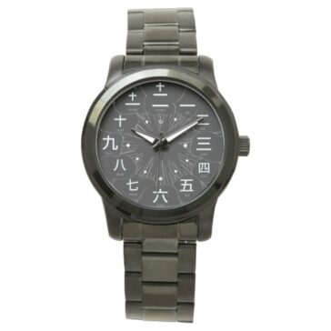 Japanese Kanji numeral style as MANGA black face type 2 wrist watch