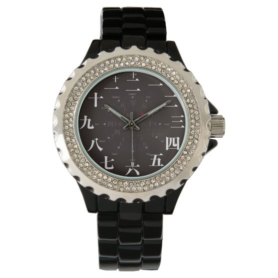 japan_kanji_style_black_face_wristwatch Japan kanji style as black face wristwatch