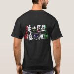 bosnia herzegovina in brushed kanji ボスニアヘルツェゴビナ with flag color T shirt