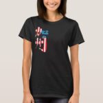 California US state with flag color in penmanship Kanji T-Shirt