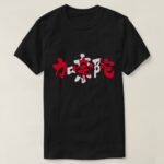 Canada with flag color in Kanji penmanship T-Shirt