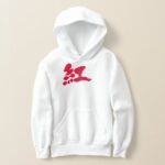 Crimson color brushed in Kanji くれない 漢字 Hoodie