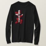 Denmark by vertically with flag color in penmanship Kanji long sleeves T Shirt