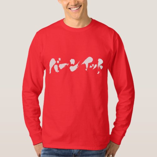 burn it in brushed Katakana on front T-shirt