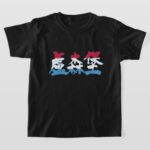 Luxembourg with flag colors calligraphy in Kanji T Shirt