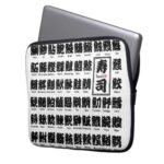many kind of fishes for Sushi in Kanji Laptop Sleeve
