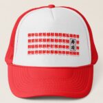 many kind of fishes for Sushi red chars in Kanji Trucker Hat