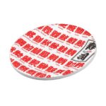 Kanji many kind of fishes for Sushi red letters Paper Plate