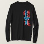 Norway brushed in Kanji with flag color long sleeves T-Shirt