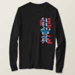Norway brushed in Kanji with flag color long sleeves T Shirt
