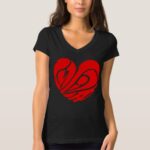 Red heart shaped Love in japanese Kanji T-Shirt