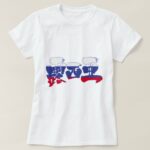 Russia in japanese Kanji with flag color ロシア 漢字 T shirts