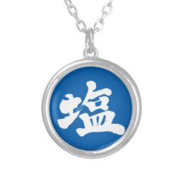 salt in brushed Kanji Silver Plated Necklace