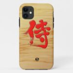 Samurai in Kanji signboard style iPhone case