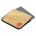 Samurai in red brushed Kanji signboard style Laptop Sleeve