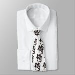 Kanji Black color Samurai Tie