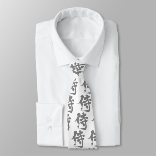 Kanji Grayish color Samurai Tie