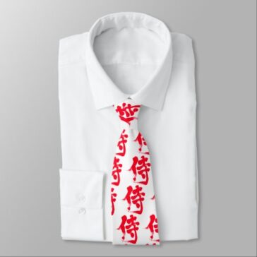 [Kanji] Red color Samurai Tie