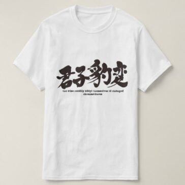 the wise readily adapt themselves to changed circumstances in Kanji T-shirt