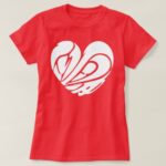 White heart shaped Love in Kanji T-Shirts