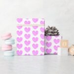 Pink heart shaped thank you so much in kanji 感謝のハート型包装紙 wrapping paper