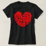 Red heart shaped thank you so much designed in kanji T-Shirt