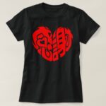 Red heart shaped thank you so much designed in kanji T Shirt