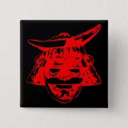 Samurai illustration square Button