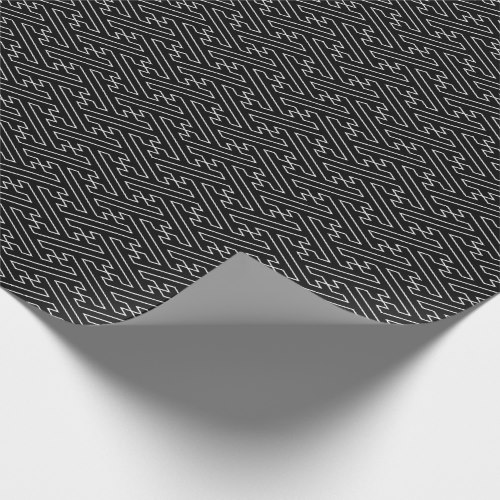 Sayagata japanese traditional pattern slim white line wrapping paper