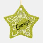 Star shaped Congratulations on Gearge birthday ornament