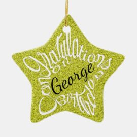 Star shaped Congratulations on Gearge birthday ornament