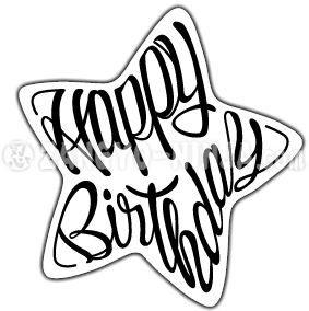 star shaped Happy birthday in English
