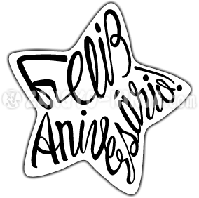Feliz Aniversário! português em forma de estrela