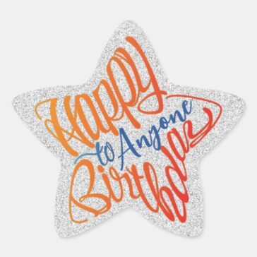 star-shaped Happy Birthday to anyone in English