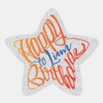 star-shaped Happy Birthday to Liam in English