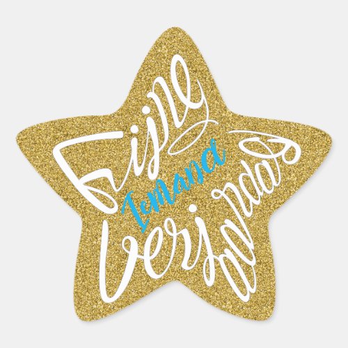 Sterrenvormige Fijne verjaardag ster sticker