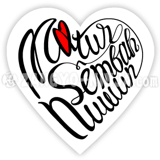 Matur sêmbah nuwun lan tresna minangka tipografi berbentuk ati